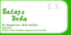 balazs wrba business card